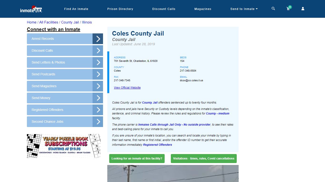 Coles County Jail - Inmate Locator - Charleston, IL